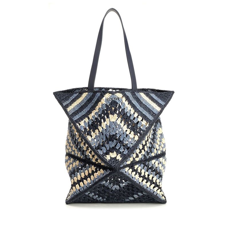 Loewe Paula's Ibiza Men Puzzle Fold Xl Tote Bag In Raffia